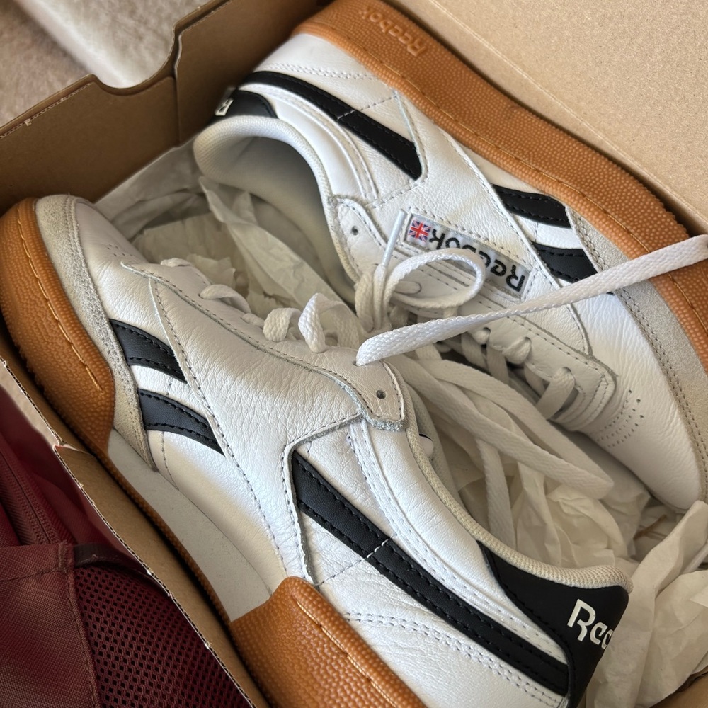 Reebok Men's White and Tan Sneakers